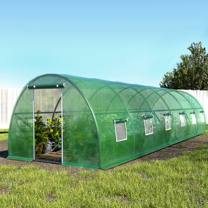 Green Fingers Greenhouse 9x3x2M Walk in Green House Tunnel Plant Garden Shed Dome.