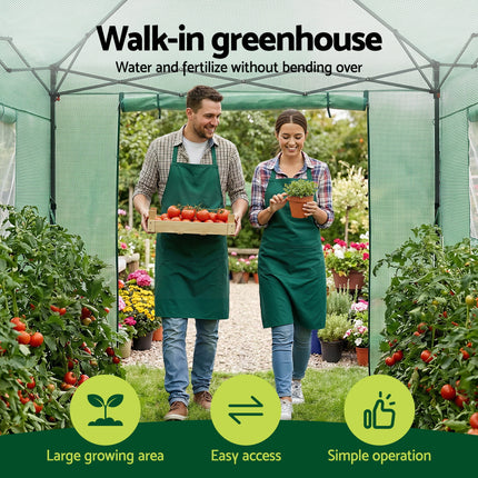 Green Fingers Greenhouse 180x240x240cm Steel Frame PE Cover Outdoor Shelter.