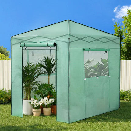 Green Fingers Greenhouse 180x240x240cm Steel Frame PE Cover Outdoor Shelter.