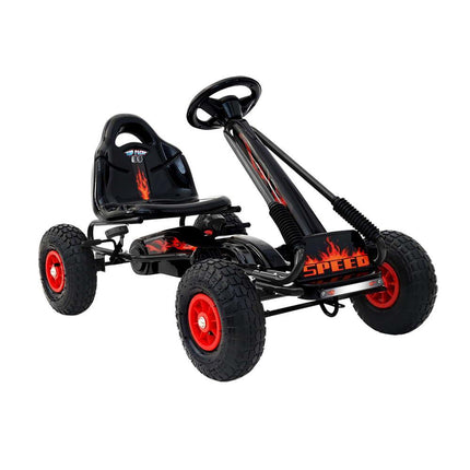Rigo Kids Pedal Go Kart Ride On Toys Racing Car Rubber Tyre Black.