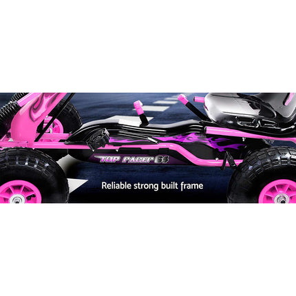 Rigo Kids Pedal Go Kart Ride On Toys Racing Car Rubber Tyre Pink.