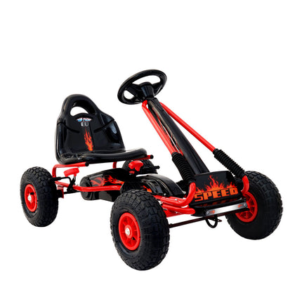 Rigo Kids Pedal Go Kart Ride On Toys Racing Car Rubber Tyre Red.