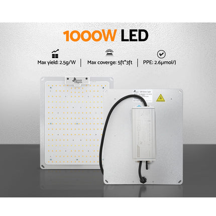 Green Fingers Max 1000W Grow Light LED Full Spectrum Indoor Plant All Stage Growth.