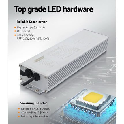 Greenfingers Max 220W Grow Light LED Full Spectrum Indoor Plant All Stage Growth.