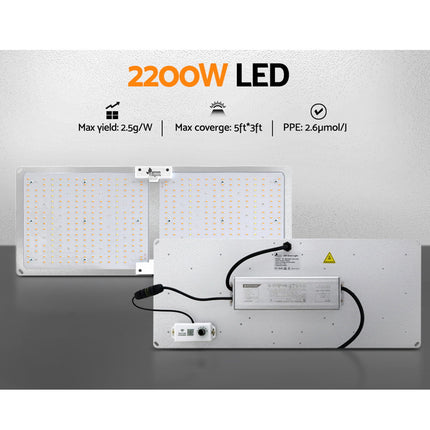 Greenfingers Max 220W Grow Light LED Full Spectrum Indoor Plant All Stage Growth.