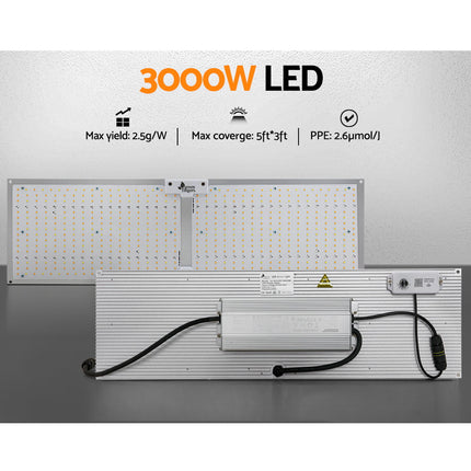 Green Fingers Max 3000W Grow Light LED Full Spectrum Indoor Plant All Stage Growth.