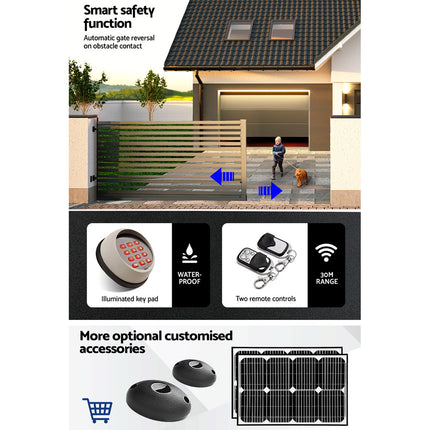 LockMaster Electric Sliding Gate Opener 1200KG Keypad 4M.
