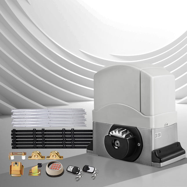 LockMaster Electric Sliding Gate Opener 1200KG Auto Keypad Hardware Remote 6M.