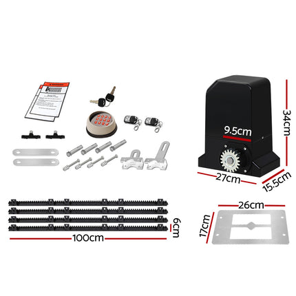 LockMaster Automatic Sliding Gate Opener Kit Keypad 4M 1000KG.