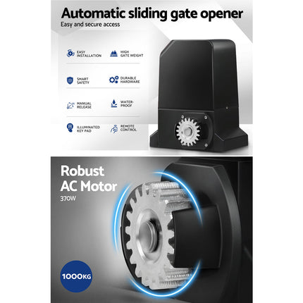 LockMaster Automatic Sliding Gate Opener Kit Keypad 4M 1000KG.