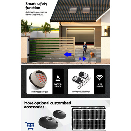 LockMaster Automatic Sliding Gate Opener Kit Keypad 4M 1000KG.