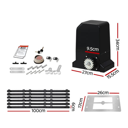 LockMaster Automatic Sliding Gate Opener Kit Keypad 6M 1000KG.