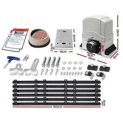 LockMaster Automatic Sliding Gate Opener Kit Keypad 6M 1200KG.