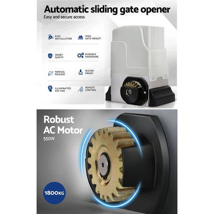 LockMaster Automatic Sliding Gate Opener Kit 6M 1800KG.