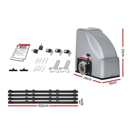 LockMaster Automatic Sliding Gate Opener Kit 4M 800KG.
