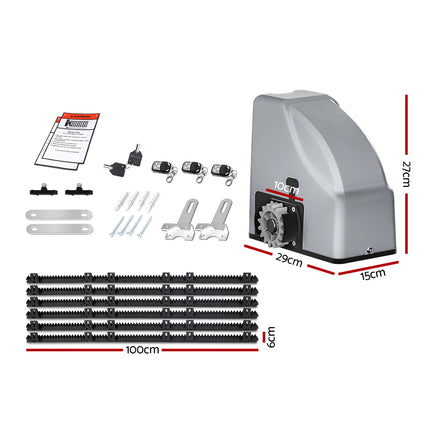 LockMaster Automatic Sliding Gate Opener Kit Keypad 6M 800KG.