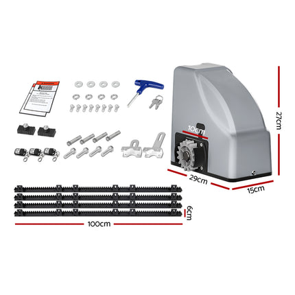 LockMaster Electric Sliding Gate Opener 800KG Keypad 4M.