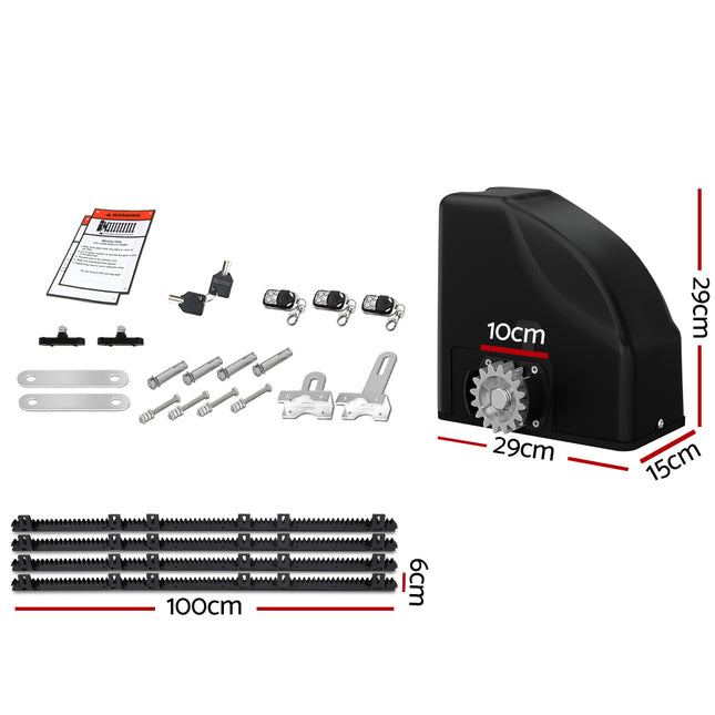 LockMaster Automatic Sliding Gate Opener Kit 10W Solar 4M 600KG.