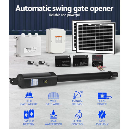 LockMaster Single Swing Gate Opener 500KG 20W Solar Panel.