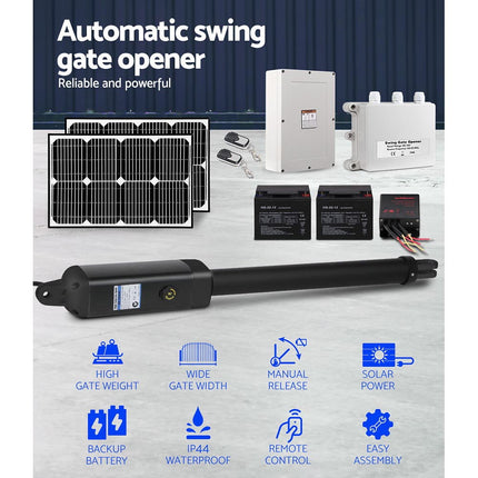 LockMaster Single Swing Gate Opener 500KG 40W Solar Panel.