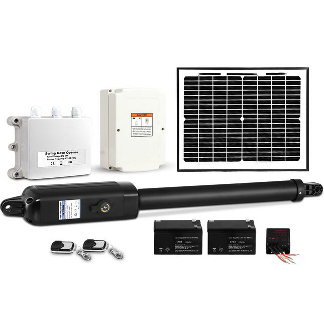 LockMaster Single Swing Gate Opener 500KG 10W Solar Panel.