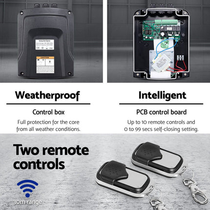 LockMaster Swing Gate Opener Auto 10W Solar Power Electric Remote Control 800KG.
