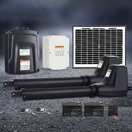 LockMaster Swing Gate Opener Auto 10W Solar Power Electric Remote Control 800KG.