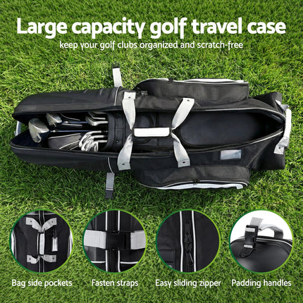 Everfit Golf Travel Bags for Airlines with Wheels Golf Clubs Hard Case Foldable.