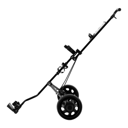Everfit Golf Buggy Quick Folding Trolley Golf Cart Trolley 2 Wheels Cup Holder.