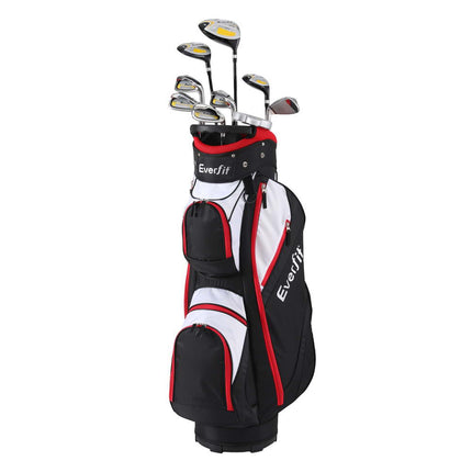 Everfit Golf Clubs Set Men Right Handed Golf Wedges Alloy Driver Golf Stand Bag.