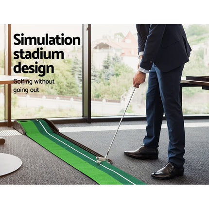 Everfit 3M Golf Putting Practice Mat Auto Return Putter Indoor Outdoor Training.