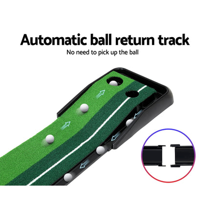 Everfit 3M Golf Putting Practice Mat Auto Return Putter Indoor Outdoor Training.