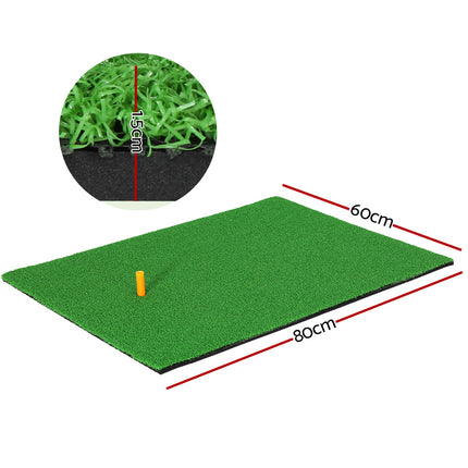 Everfit Golf Hitting Practice Mat Portable Driving Range Training Aid 80x60cm.