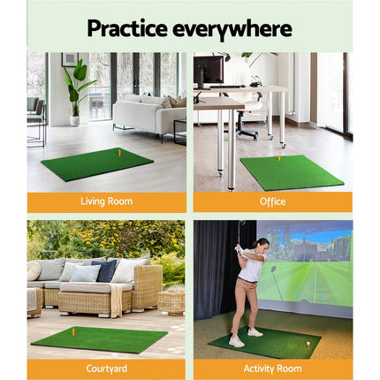 Everfit Golf Hitting Practice Mat Portable Driving Range Training Aid 80x60cm.