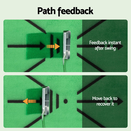 Everfit Golf Hitting Mat Training Swing Path Feedback Detection Batting 44x33cm.