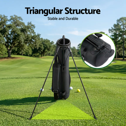 Everfit Golf Stand Bag Lightweight Sunday Pitch And Putt Bag Black.