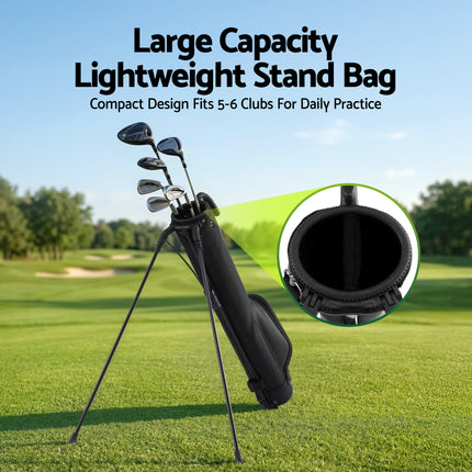 Everfit Golf Stand Bag Lightweight Sunday Pitch And Putt Bag Black.