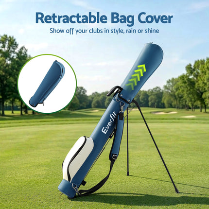 Everfit Golf Stand Bag Lightweight Sunday Pitch And Putt Bag Blue.