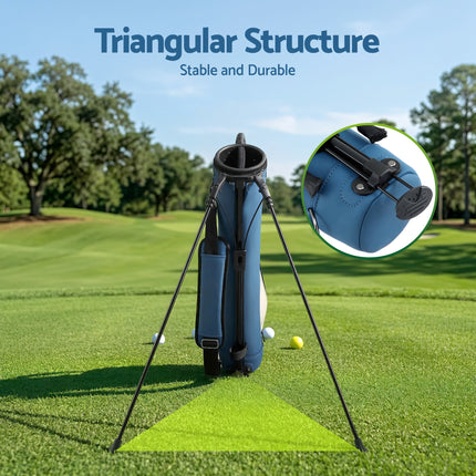 Everfit Golf Stand Bag Lightweight Sunday Pitch And Putt Bag Blue.