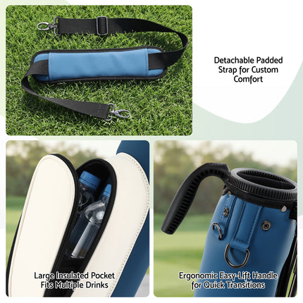Everfit Golf Stand Bag Lightweight Sunday Pitch And Putt Bag Blue.