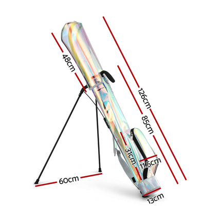 Everfit Golf Stand Bag Lightweight Sunday Pitch And Putt Bag Holographic.