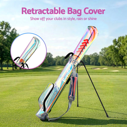 Everfit Golf Stand Bag Lightweight Sunday Pitch And Putt Bag Holographic.