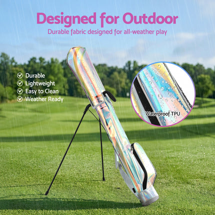 Everfit Golf Stand Bag Lightweight Sunday Pitch And Putt Bag Holographic.