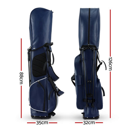 Everfit Golf Stand Bag Lightweight Carry Bag Dual Strap Club Divider Blue.