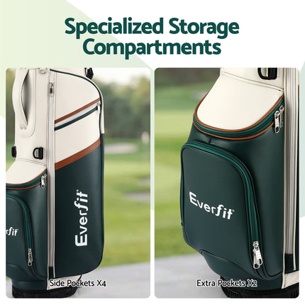 Everfit Golf Stand Bag Lightweight Carry Bag Dual Strap Club Divider.