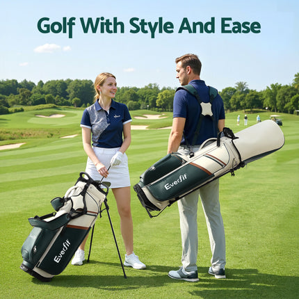 Everfit Golf Stand Bag Lightweight Carry Bag Dual Strap Club Divider.