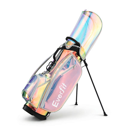 Everfit Golf Stand Bag Lightweight Carry Bag Dual Strap Club Divider Holographic.