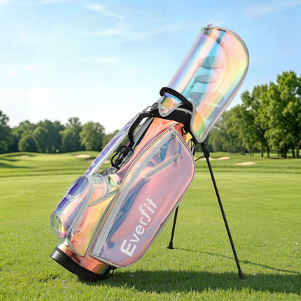 Everfit Golf Stand Bag Lightweight Carry Bag Dual Strap Club Divider Holographic.