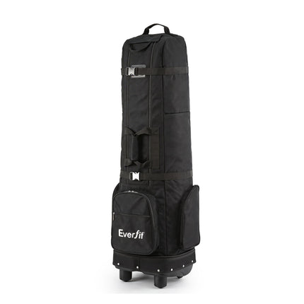 Everfit Golf Travel Bag Flight Cover Foldable Soft Case Wheels Black.