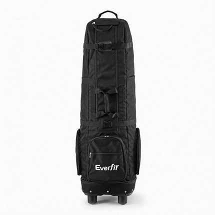Everfit Golf Travel Bag Flight Cover Foldable Soft Case Wheels Black.